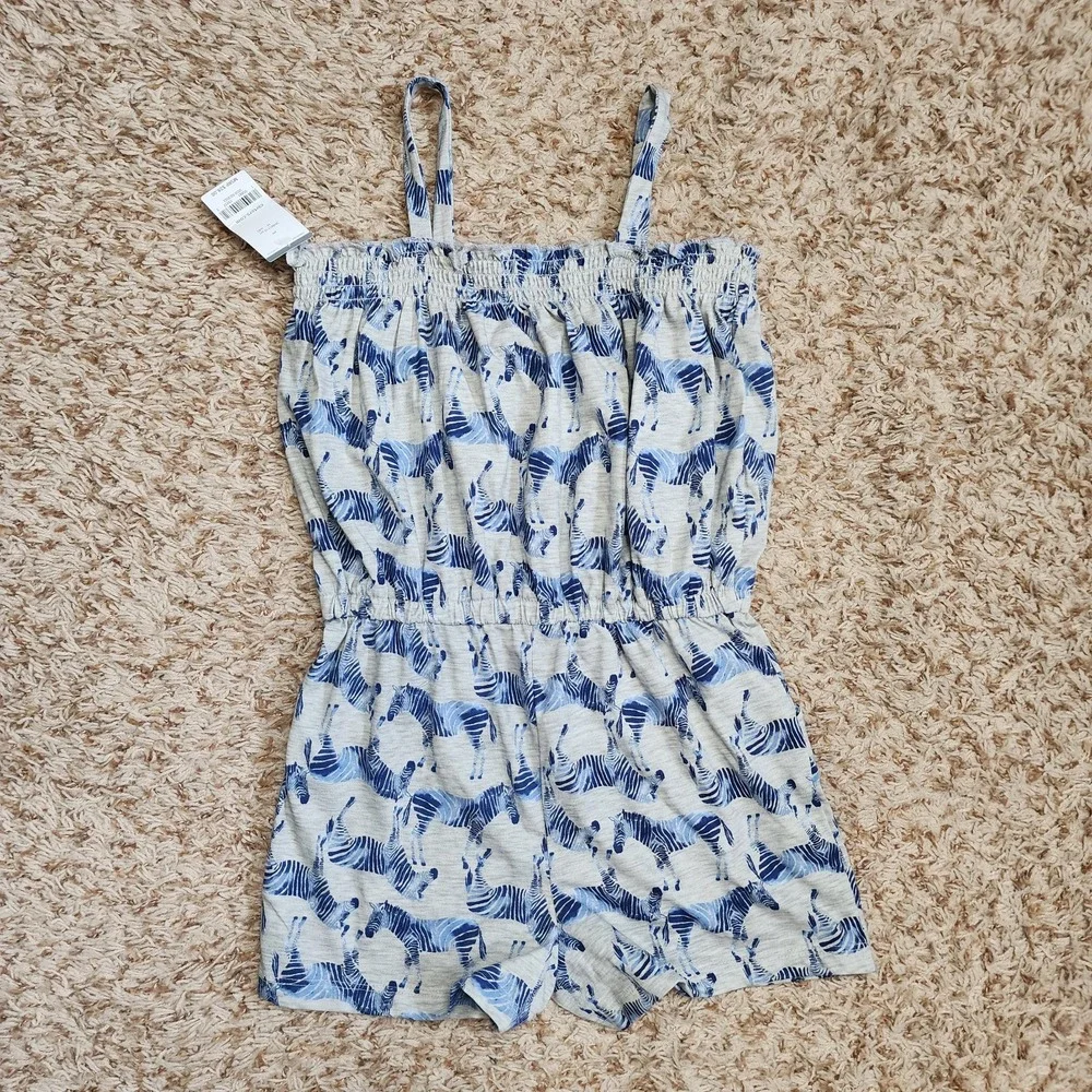 Carter's Girl Sz 10 10A Zebra Spaghetti Strap Romper NWT‎